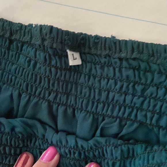 Summer Teal strapless dress size Large - Picture 2 of 2